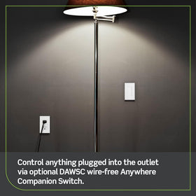 Leviton Decora Smart Outlet voice control works with Siri, Alexa, Google Assistant.