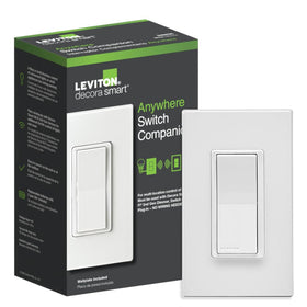 Leviton Decora Smart Switch Anywhere Companion mounted on wall for flexible, wire-free control.
