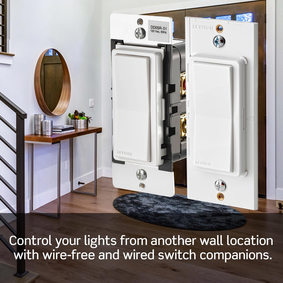 Leviton Decora Smart Switch D315S-1RW features a compact depth for tight installations.