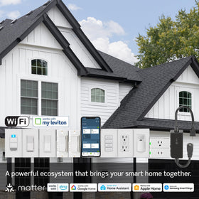 Leviton Decora Smart Switch D315S-1RW highlights Matter readiness for local platform integration.