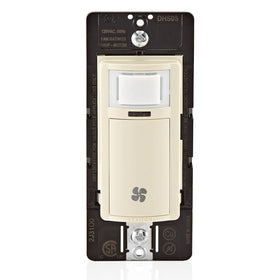 Leviton DHS05-1LT humidity sensor switch automatically controls bathroom exhaust.