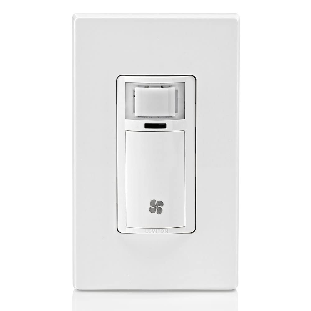 Leviton humidity-sensor switch fits a slim wallbox for clean installation
