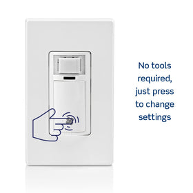 Leviton sensor switch suitable for bathrooms, basements, and laundry spaces
