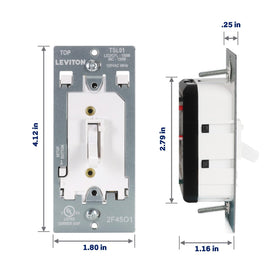 Leviton dimmer fade rate adjustable for smooth transitions.