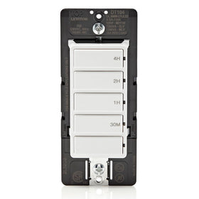 Leviton DT104-1LW front view; slim, space-saving profile for walls.