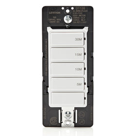Leviton DT130-1LW countdown timer switch front view for precise control