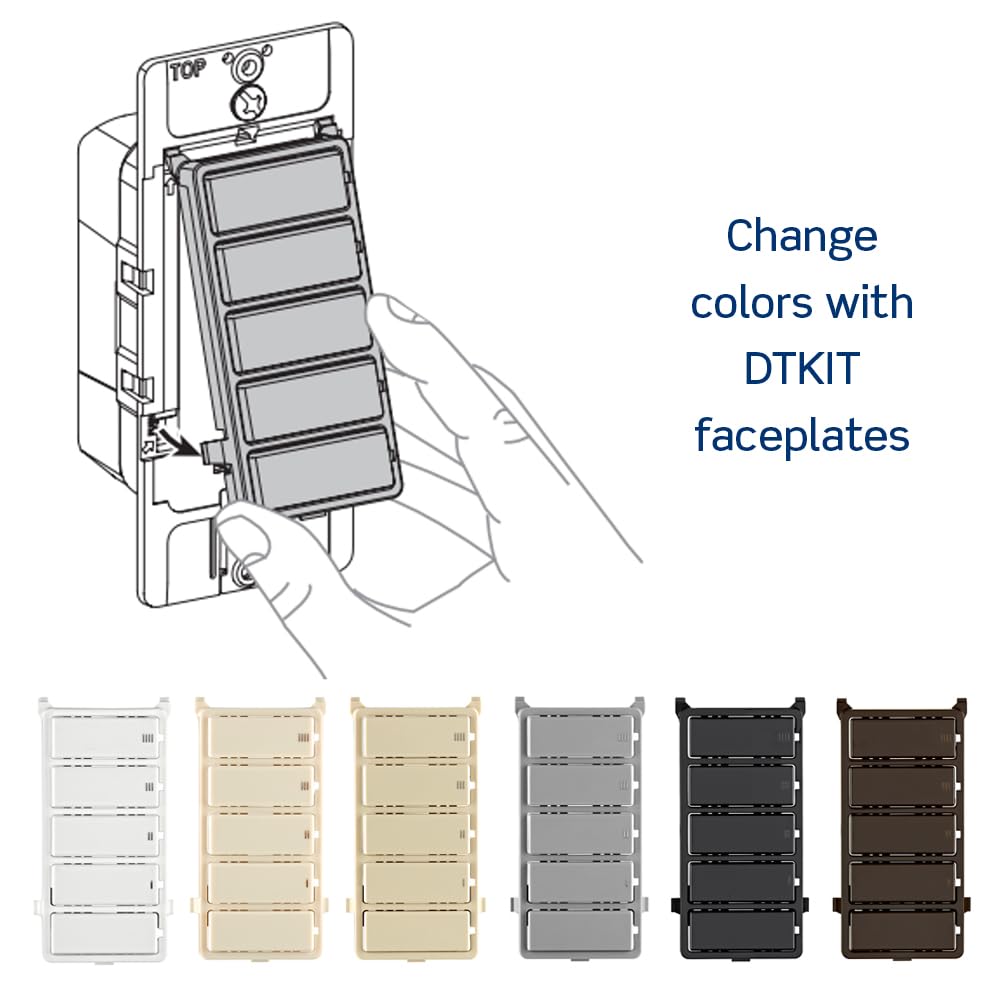 Leviton DT130-1LW color options with DTKIT faceplates