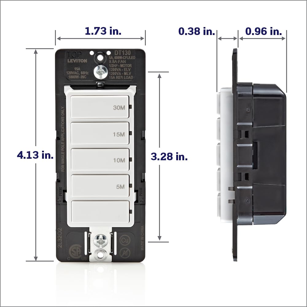Leviton DT130-1LW timing presets for flexible control