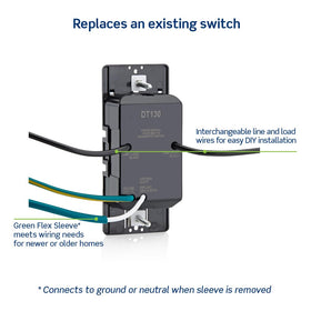 Leviton DT130-1LW wires interchangeable to prevent miswiring