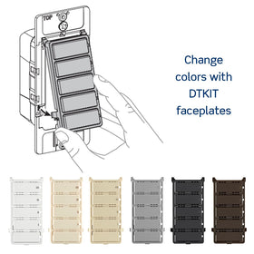 Leviton DT160-1LW white faceplate compatible with DTKIT color kits.