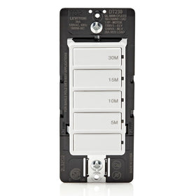 Leviton DT230-1LW countdown switch front view for easy wiring