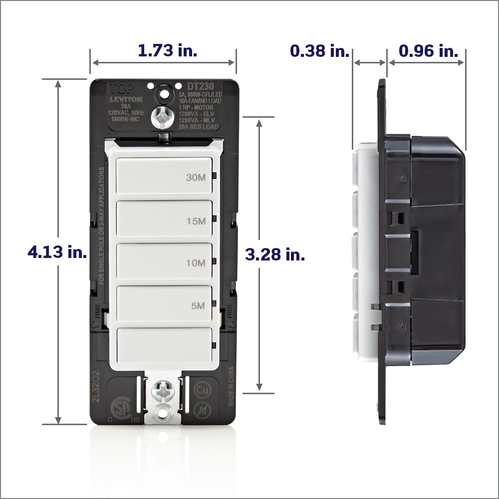 Leviton DT230-1LW faceplate color options for decor match