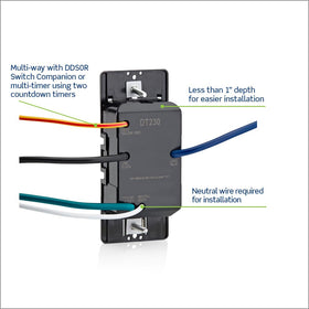 Leviton DT230-1LW wallbox installation with neutral wire access