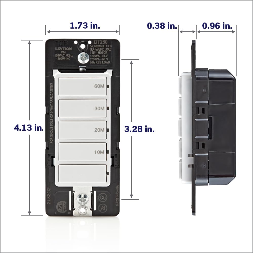 Leviton countdown switch with color-change faceplates for style