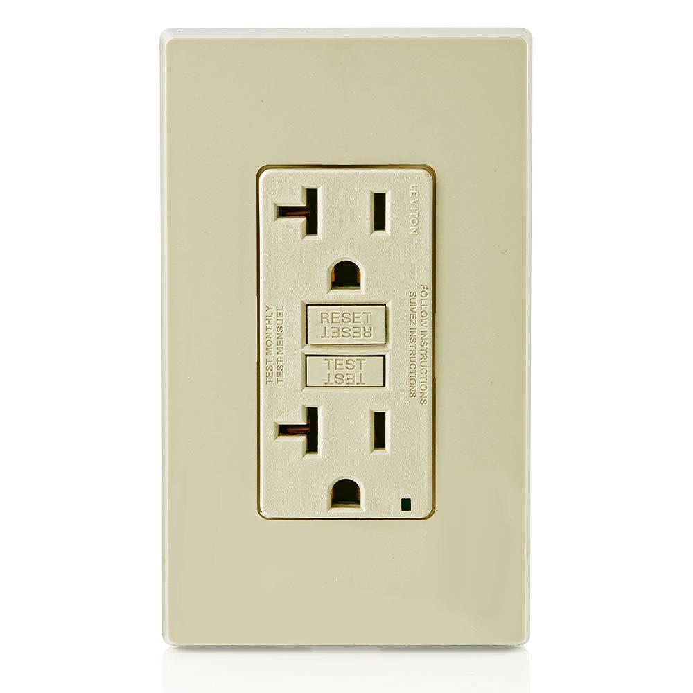 Leviton GFCI outlet reset/lockout feature prevents unsafe resets.