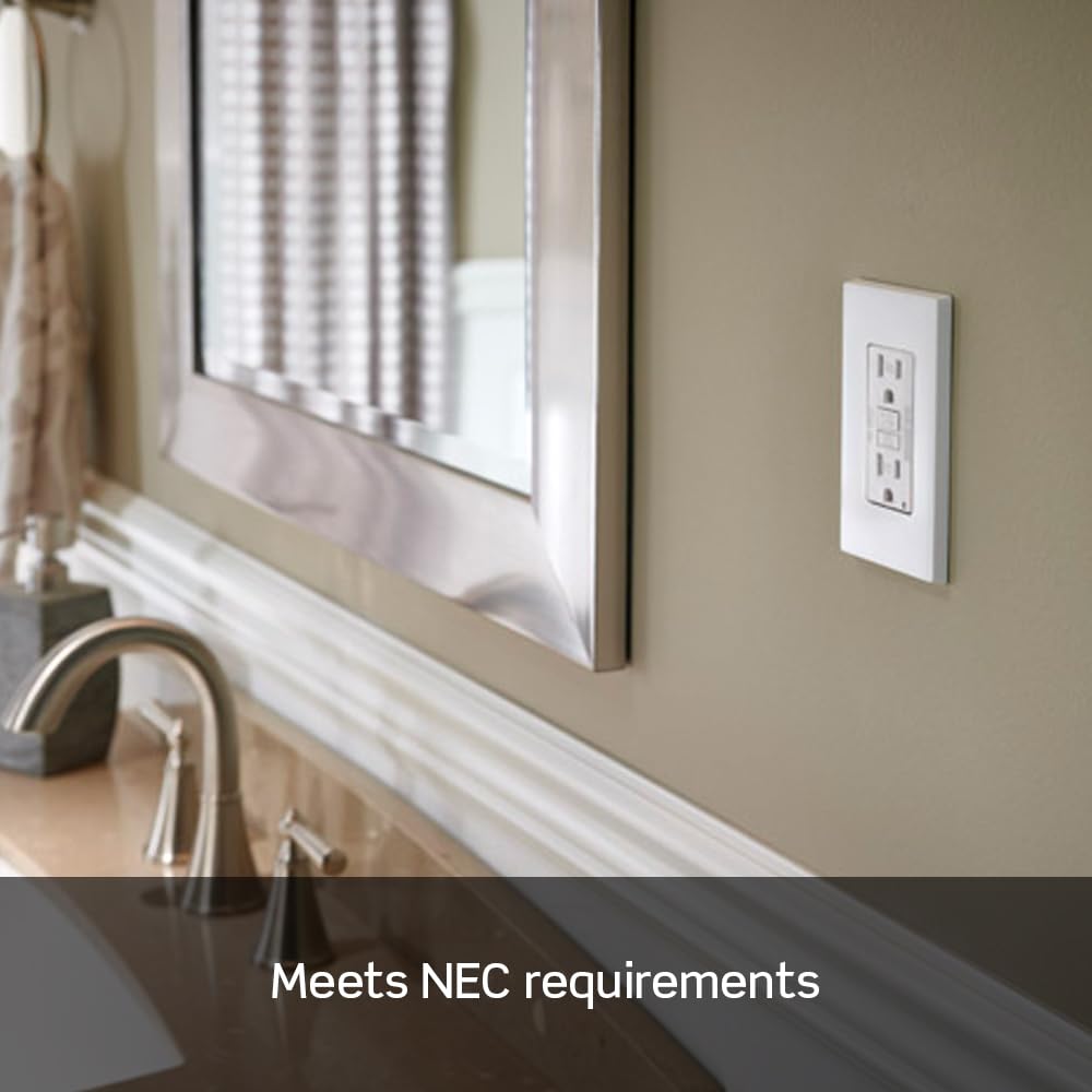 Leviton GFTR1-W self-test feature helps ensure ongoing safety.