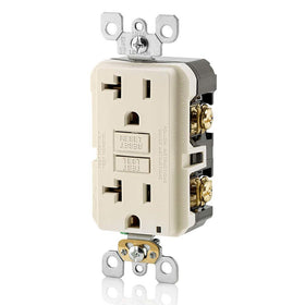 Leviton GFCI outlet wall installation setup demonstrates NEC-ready safety.