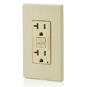 Leviton GFCI outlet ideal for areas near water sources like kitchens.