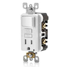 Leviton GFCI with self-test feature helps ensure safe operation.