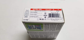 Leviton four-pack white GFCI outlets viewed from the back angle for easy wiring