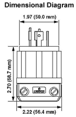 Leviton L14-30P 3P4W configuration close-up shows grounding and wiring layout.