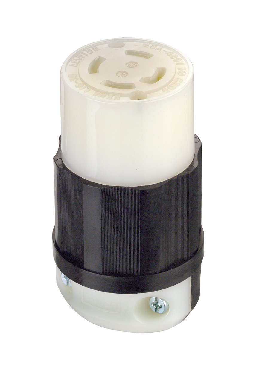 Leviton L16-30R locking connector for secure heavy-duty power in industrial environments.