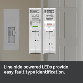 Leviton LB120-DFT reset lockout indicator emphasizing safety feature.