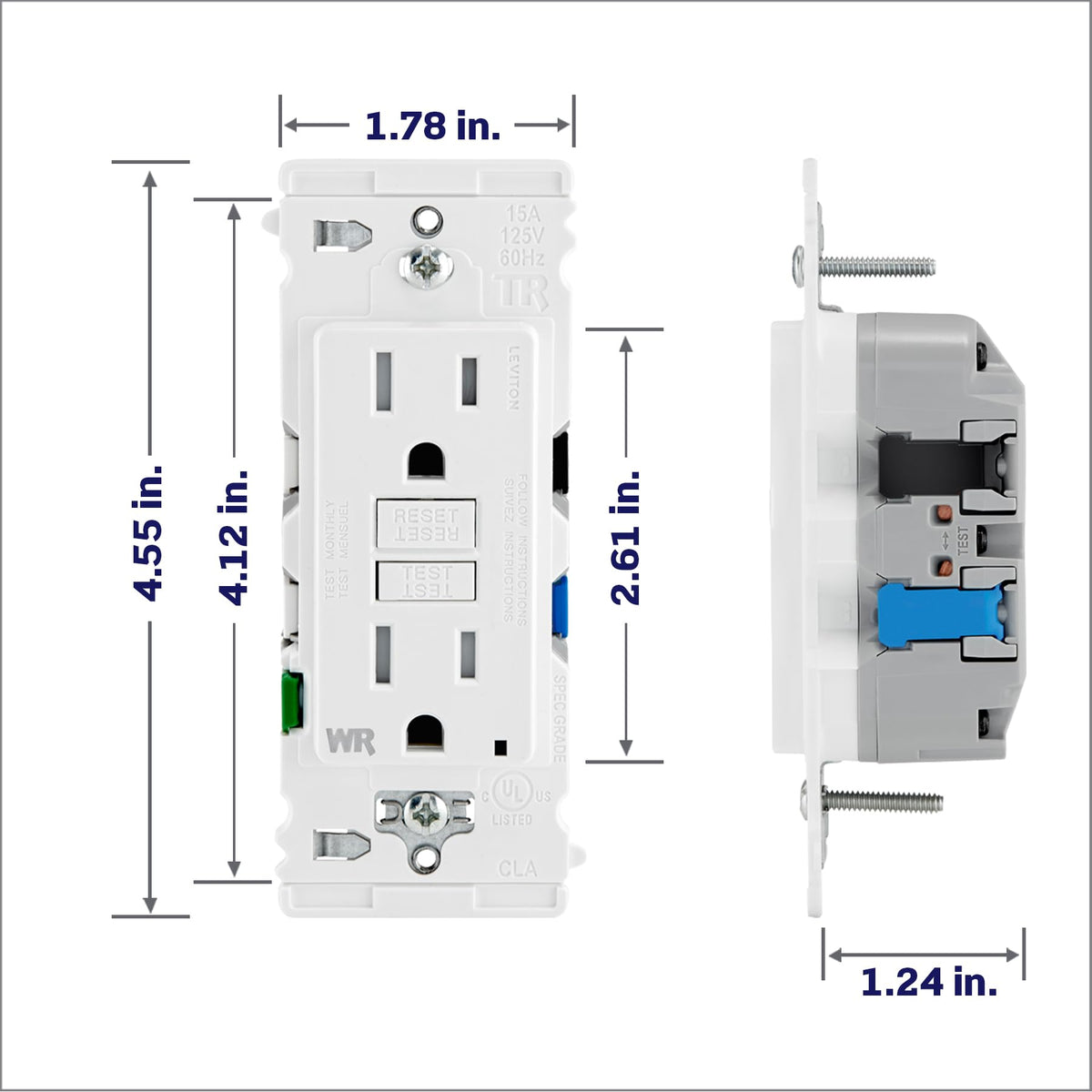 Leviton Lever Edge color-coded levers simplify wiring and reduce miswiring risk.