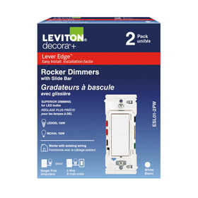 Leviton Lever Edge Dimmer front view showing smooth slide control for precise lighting