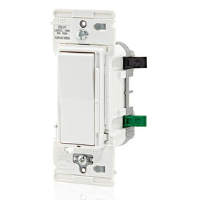 Leviton Lever Edge Dimmer side view highlights slim profile for quick installation