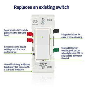 Leviton Lever Edge Dimmer wiring connection demonstrates color-coded terminals for fast, secure wiring
