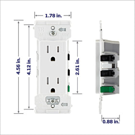 Leviton Lever Edge outlet wallplate compatibility across standard and mid-size plates
