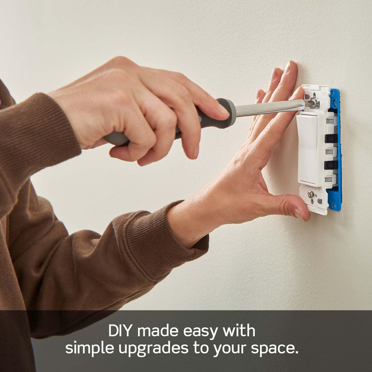 Leviton Lever Edge switch compatible with Decora wallplates for a clean look.