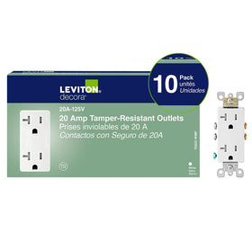 Leviton M02-T5825-Wmp top view highlighting white finish and alignment.