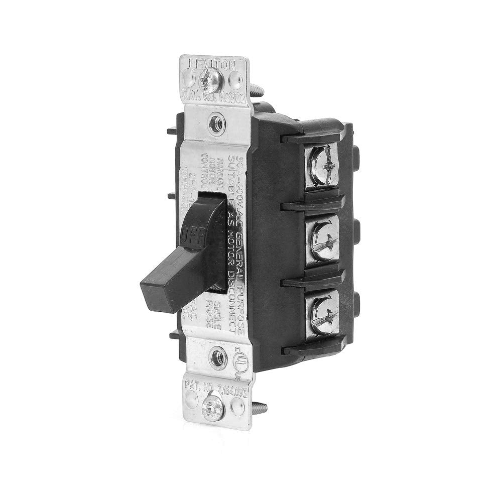 Leviton MS303-DS oversized toggle provides clear actuation feedback.