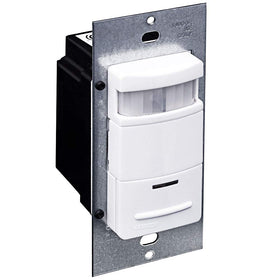 Leviton ODS10-IDE front view of the black occupancy sensor switch for energy-efficient lighting control
