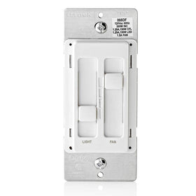 Leviton SureSlide ceiling fan control and dimmer with separate fan and light controls for quiet operation