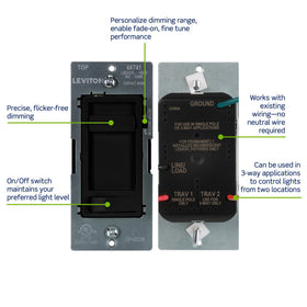 Leviton SureSlide supports 3-way wiring for multi-location control