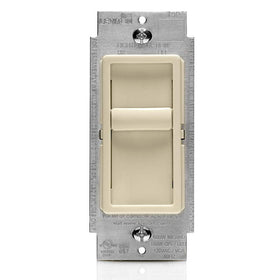 Leviton SureSlide dimmer with slide bar for precise brightness in the living room