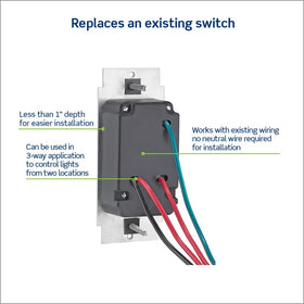 Leviton SureSlide dimmer ready for 3-way setup with second switch