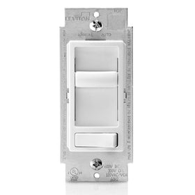 Leviton SureSlide dimmer mounted on wall with smooth sliding control for precise dimming