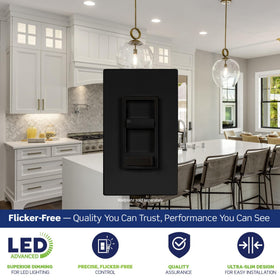 Leviton SureSlide LED dimmer delivering flicker-free performance