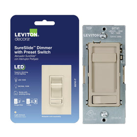 Leviton SureSlide dimmer slide action enables smooth lighting control for customizable ambiance.