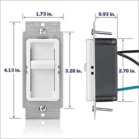 Leviton SureSlide Dimmer white faceplate-ready design for Decora plates