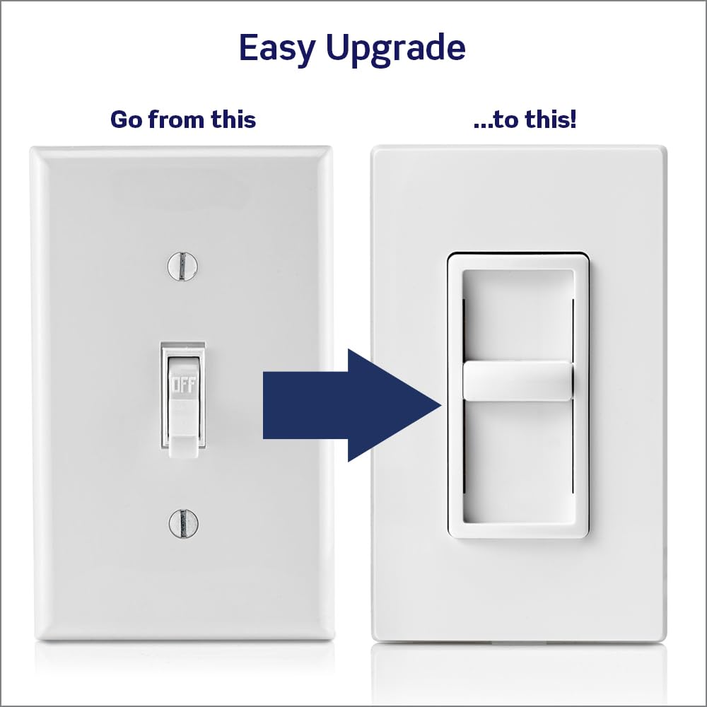 Leviton SureSlide Dimmer white slider bar closeup for precise control