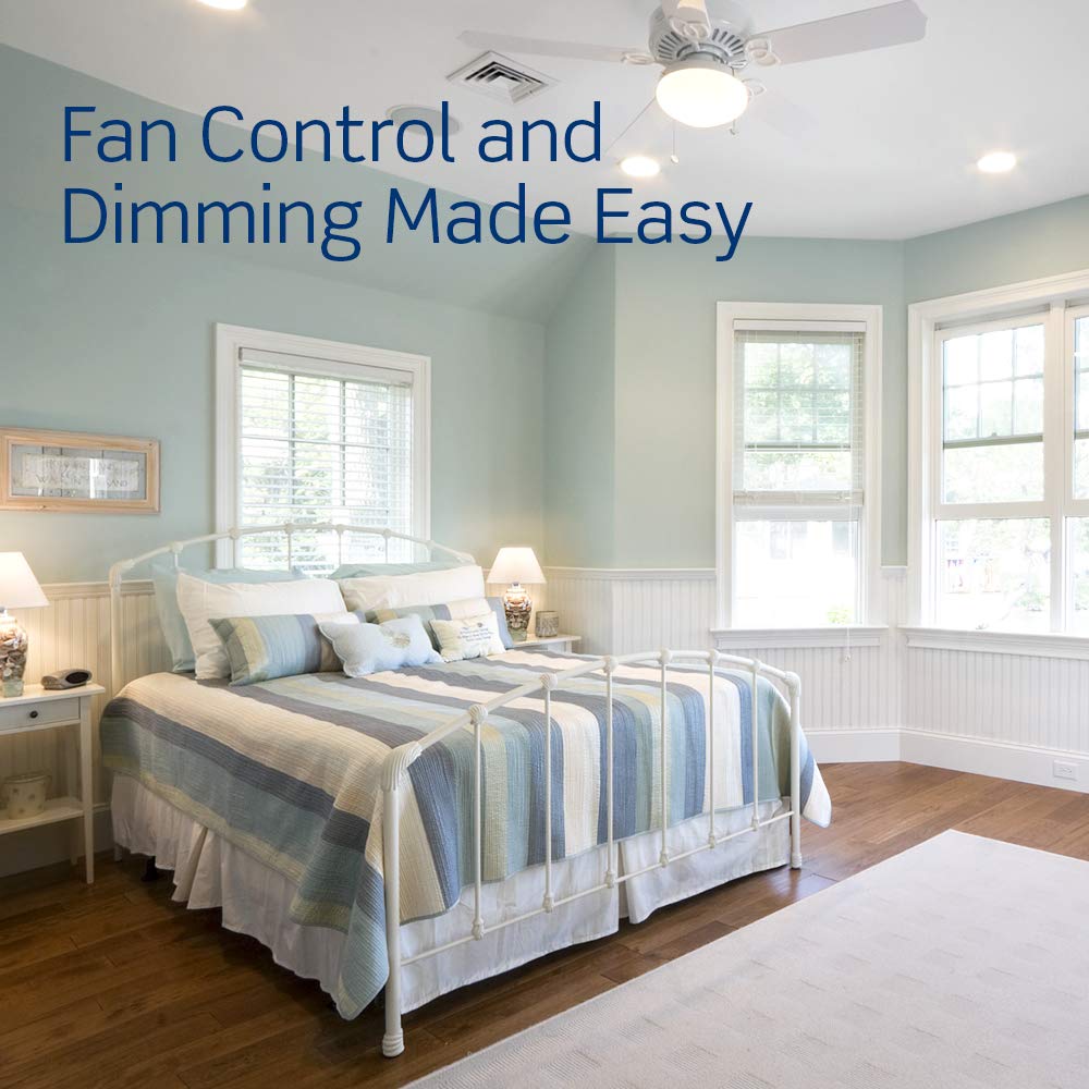 Ideal for living rooms and bedrooms seeking dimming and fan control in one stylish unit