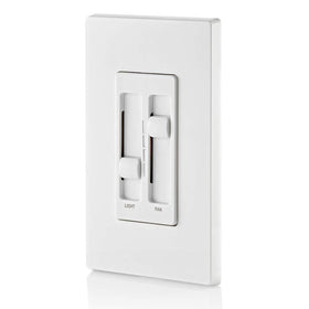 White finish complements Decora Plus wallplates for a clean, cohesive look