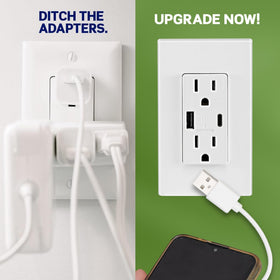Leviton T5633-B smart charging chip inside optimizes power draw
