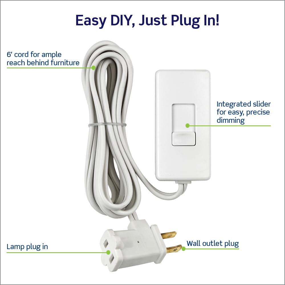 The 6-foot cord reaches lamps across the room for convenient placement.