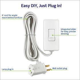 The 6-foot cord reaches lamps across the room for convenient placement.
